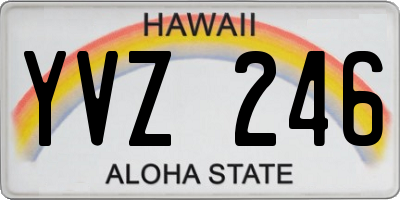 HI license plate YVZ246