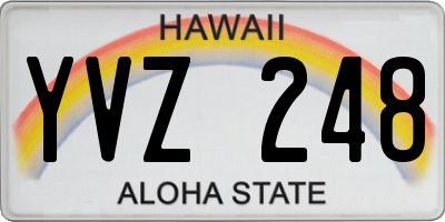 HI license plate YVZ248