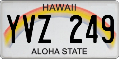 HI license plate YVZ249