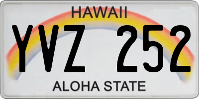HI license plate YVZ252