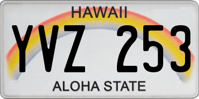 HI license plate YVZ253