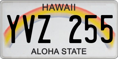 HI license plate YVZ255