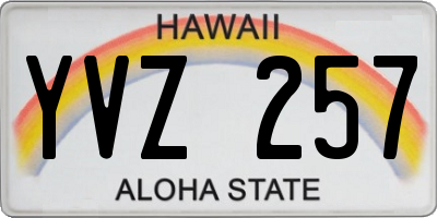 HI license plate YVZ257