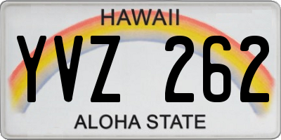 HI license plate YVZ262