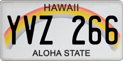HI license plate YVZ266