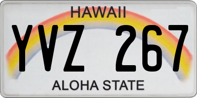 HI license plate YVZ267