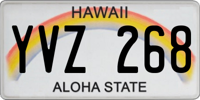 HI license plate YVZ268