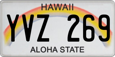 HI license plate YVZ269