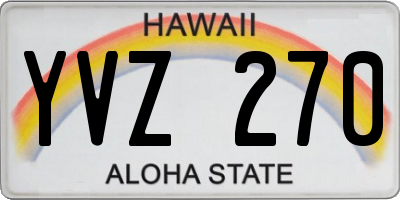 HI license plate YVZ270