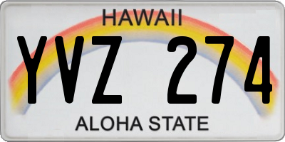 HI license plate YVZ274