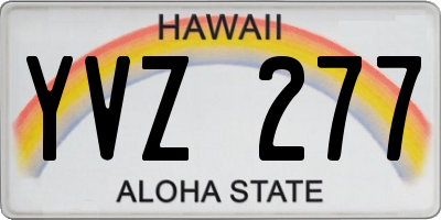 HI license plate YVZ277