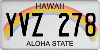 HI license plate YVZ278