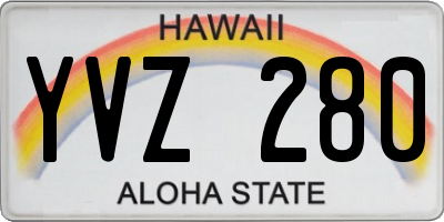 HI license plate YVZ280