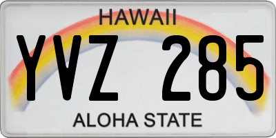 HI license plate YVZ285
