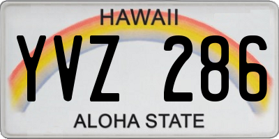 HI license plate YVZ286