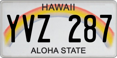 HI license plate YVZ287