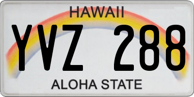HI license plate YVZ288