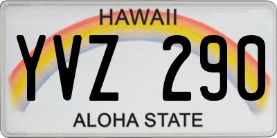 HI license plate YVZ290