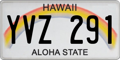 HI license plate YVZ291