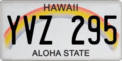 HI license plate YVZ295