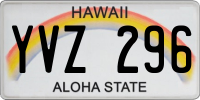 HI license plate YVZ296