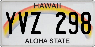 HI license plate YVZ298