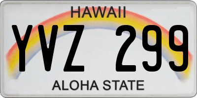 HI license plate YVZ299