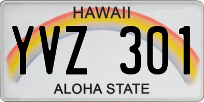 HI license plate YVZ301