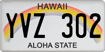 HI license plate YVZ302