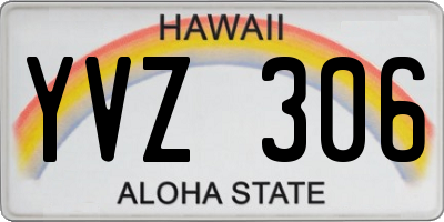 HI license plate YVZ306