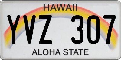 HI license plate YVZ307