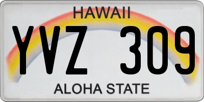 HI license plate YVZ309