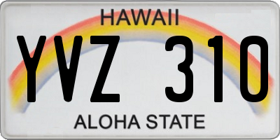 HI license plate YVZ310