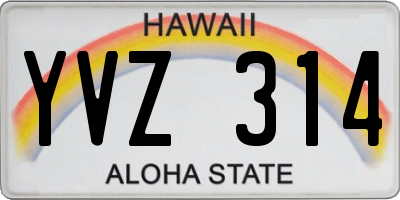 HI license plate YVZ314