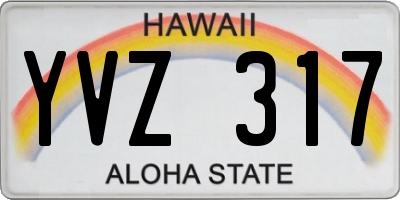 HI license plate YVZ317