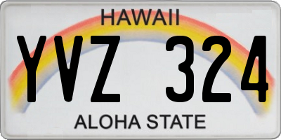 HI license plate YVZ324