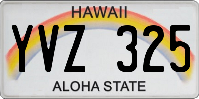 HI license plate YVZ325
