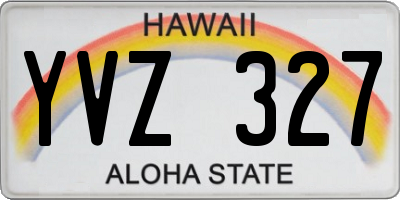 HI license plate YVZ327