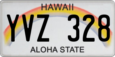 HI license plate YVZ328