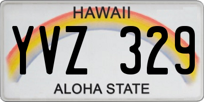 HI license plate YVZ329