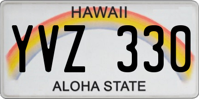 HI license plate YVZ330