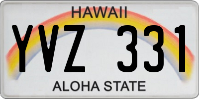 HI license plate YVZ331
