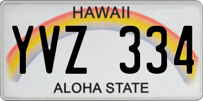 HI license plate YVZ334