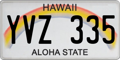 HI license plate YVZ335