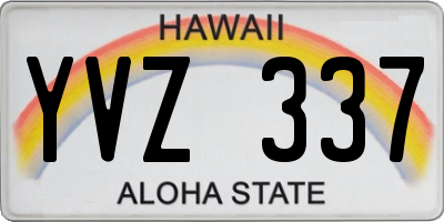 HI license plate YVZ337