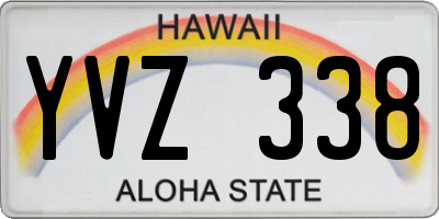 HI license plate YVZ338