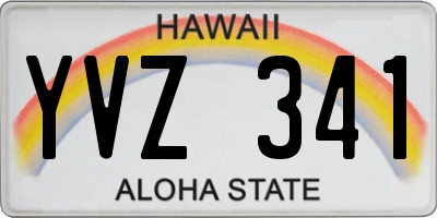 HI license plate YVZ341