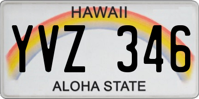 HI license plate YVZ346