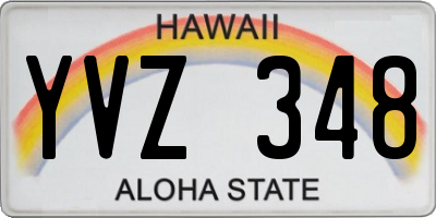 HI license plate YVZ348