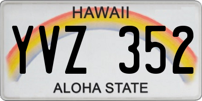 HI license plate YVZ352